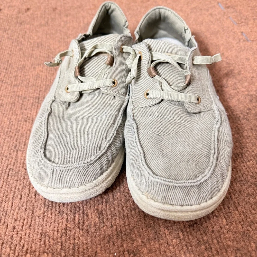 Skechers On-the-GO Flex Ashore Tan Canvas Boat Shoes Mens 9.5‎ 66384 Loafers
